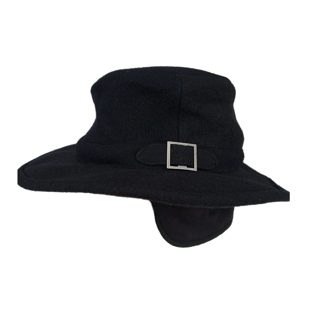 Tilley Endurables Wool Winter Hat Fold Up Ear Flaps TW2S Black Size 7 1/4 Lined